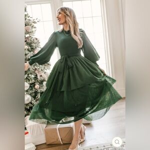 Ivy City Co Cosette Dress in Green - Large